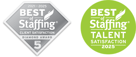 ClearlyRated's Best of Staffing Talent and Client Award logos
